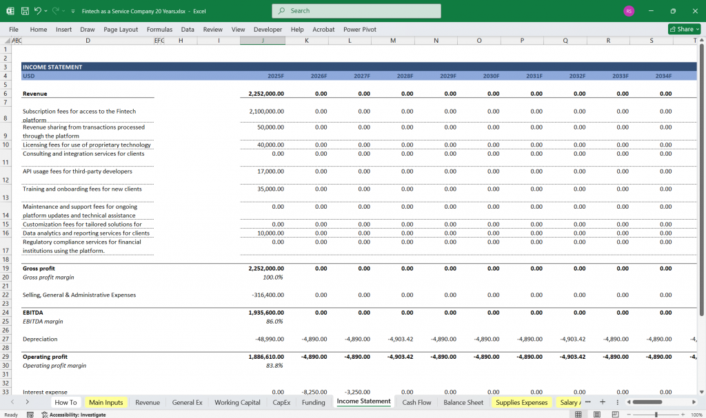 FaaS Income Statement