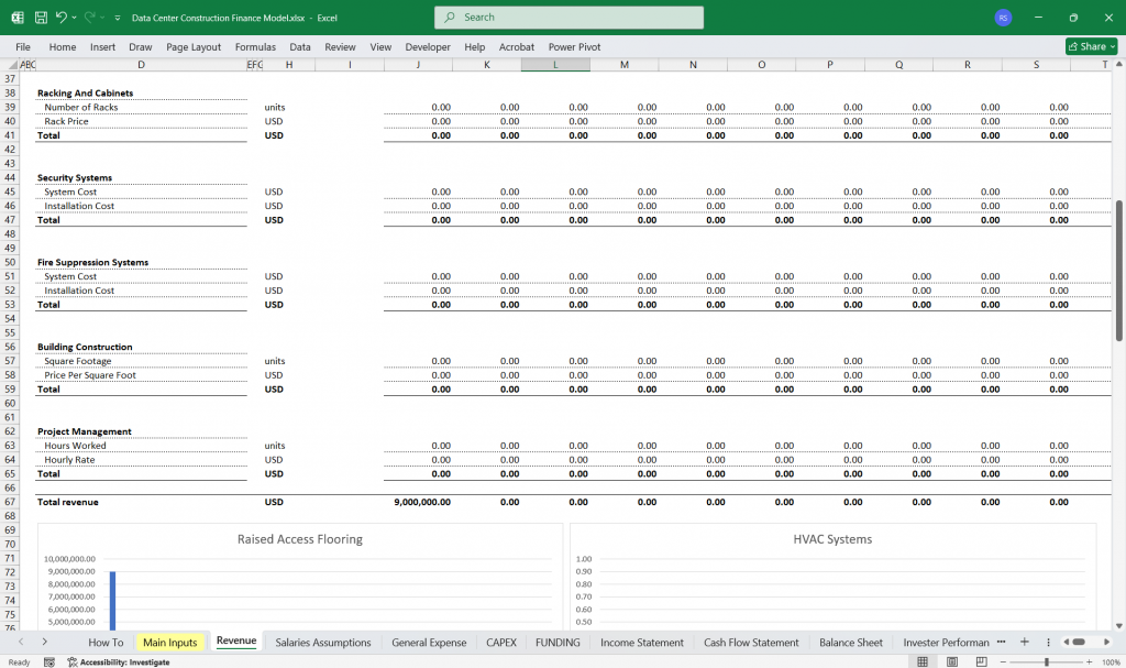 Data Centre Construction Financial Model