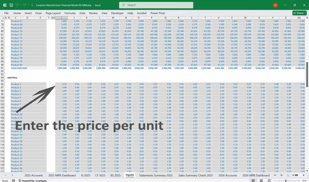Ceramics Manufacturer Financial Model