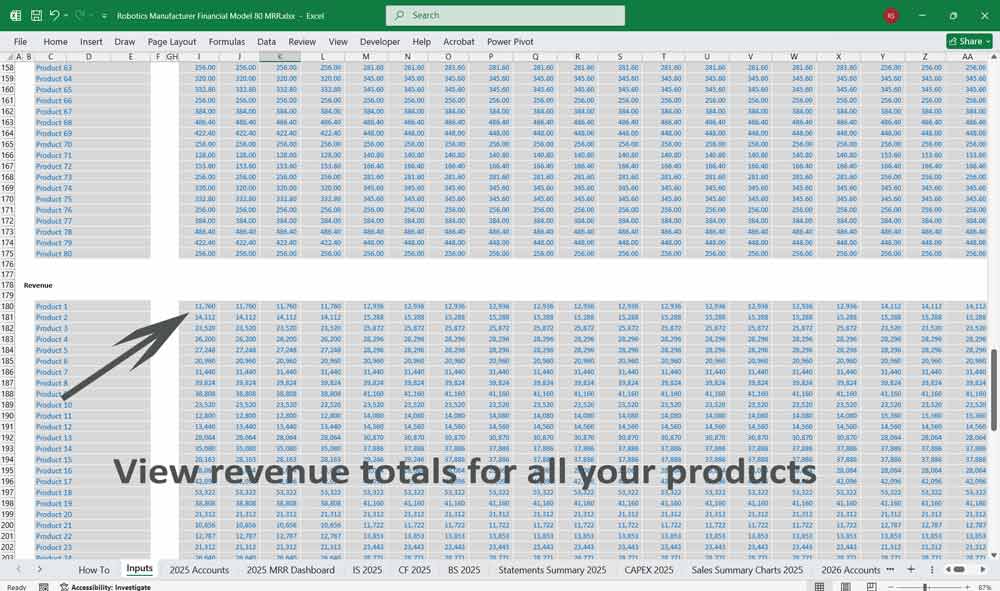 Robotics Manufacturer Financial Model