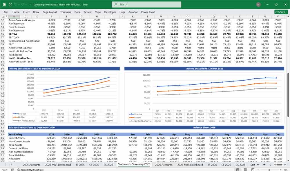 Consulting Company Finance Model