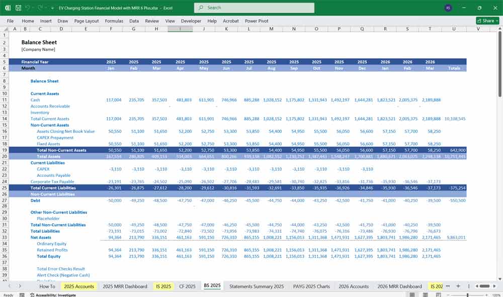EV Charging Station Finance Template