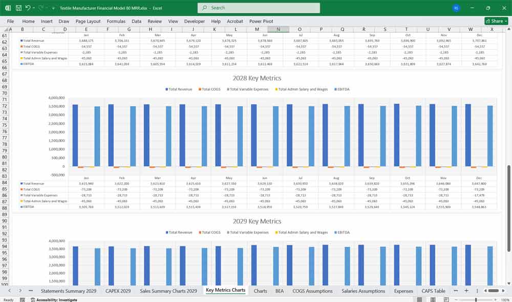Textile Fabric Manufacturer Excel Template