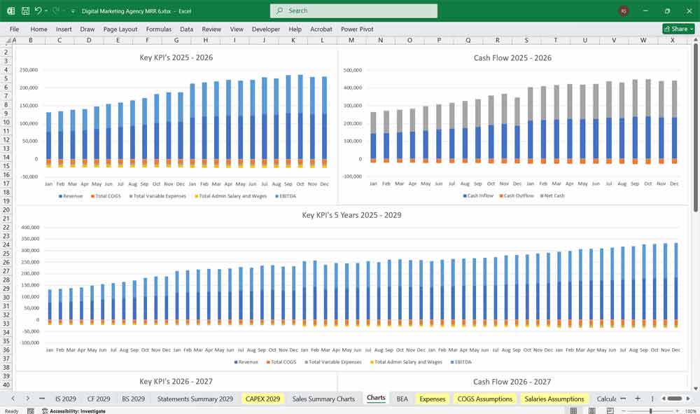 Digital Advertising Financial Template