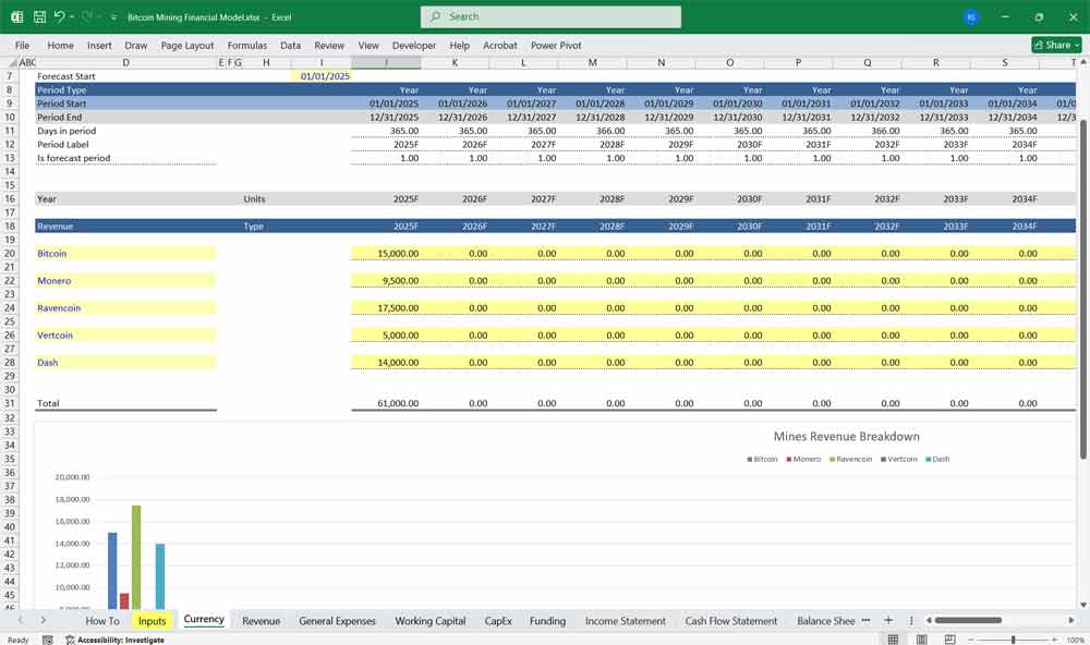 Bitcoin Mining Financial Model