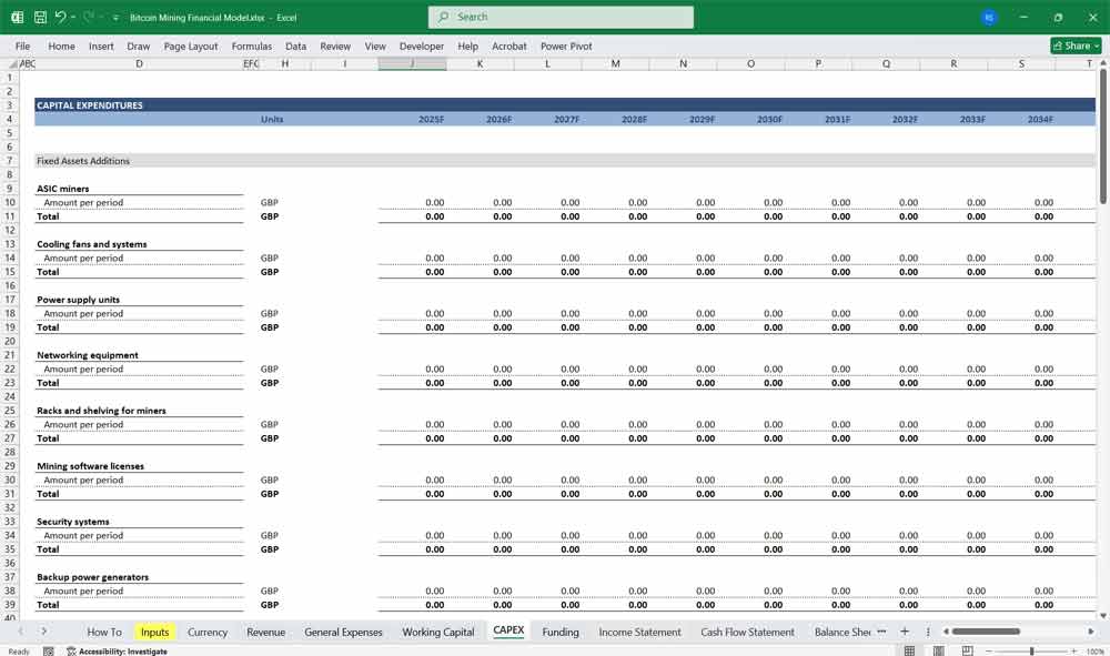 Bitcoin Mining Financial Model