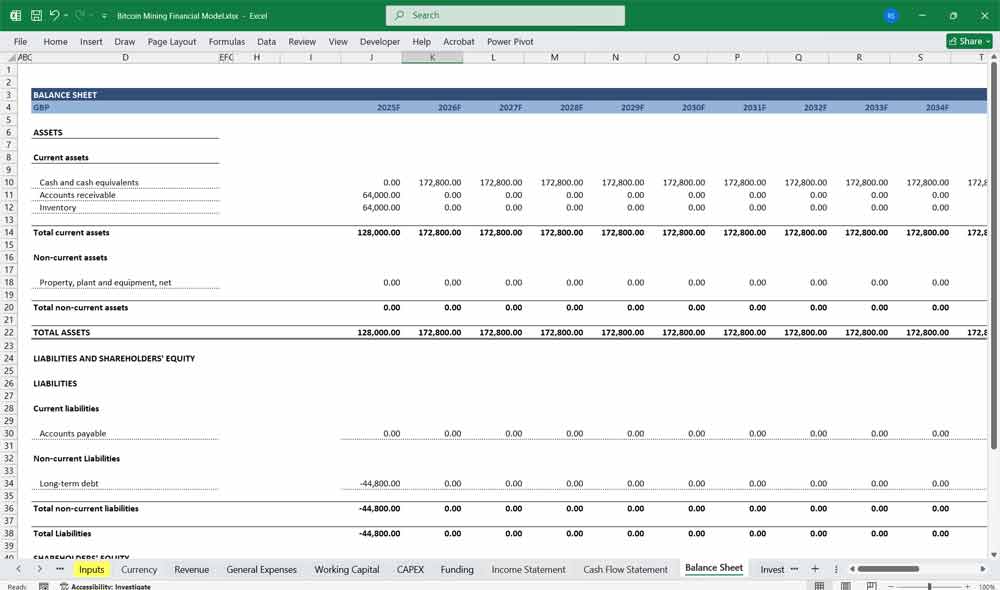 Bitcoin Mining Finance Model
