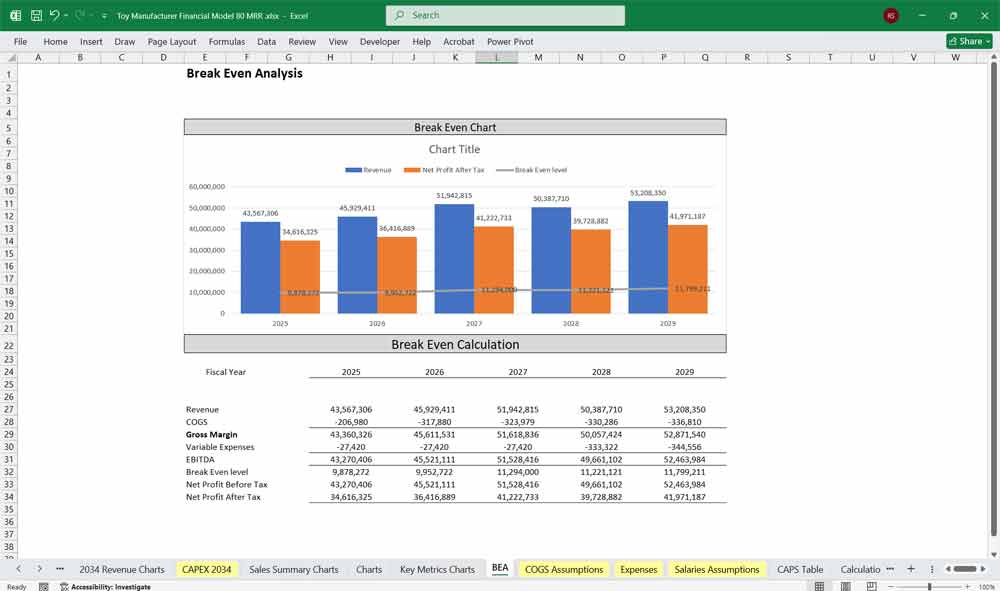 Toy Manufacturer Financial Model