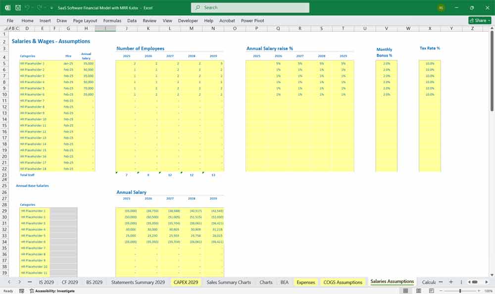 SaaS Software Financial Model