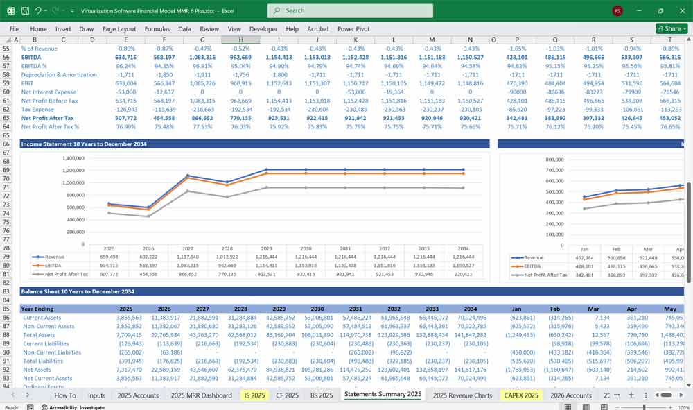 Virtualization Software Financial Model