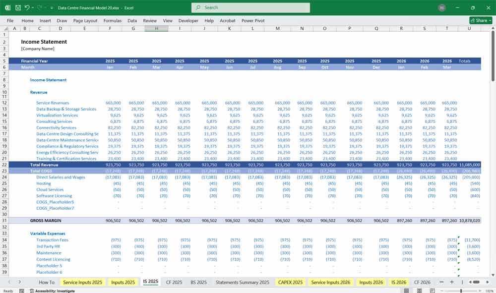 Data Centre Financial Model