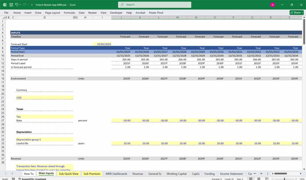 Fintech Mobile App Finance Model