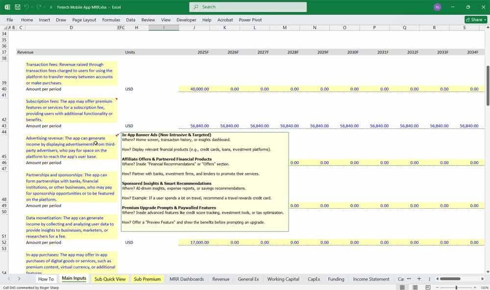 Fintech Mobile App Finance Model