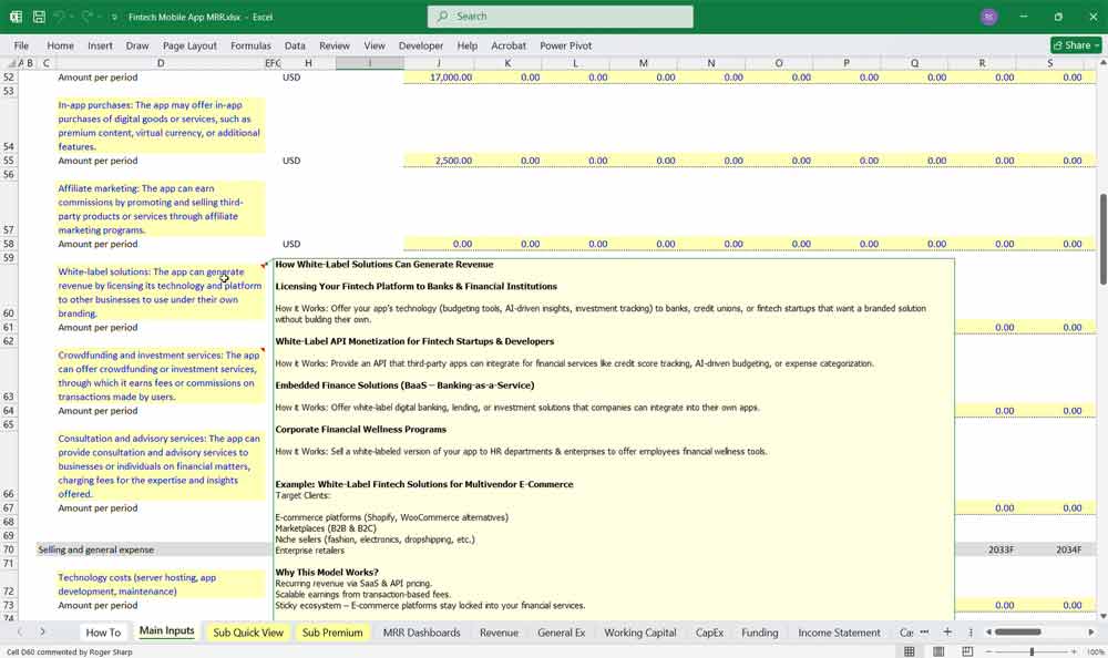 Fintech Mobile App Finance Model