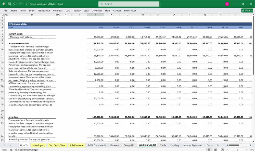 Fintech Mobile App Finance Model