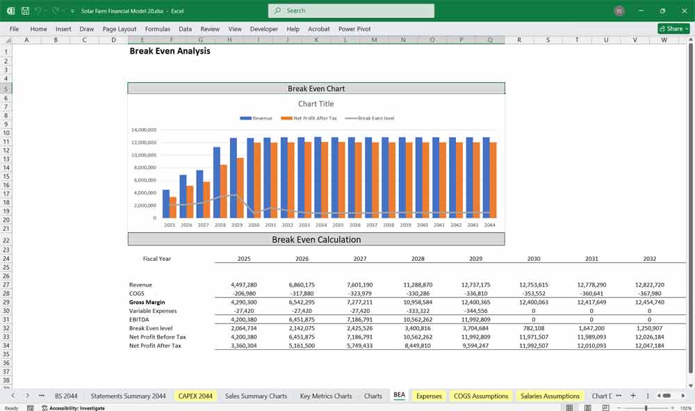 Solar Farm xls Template