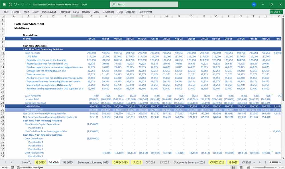 LNG Terminal Finance Model