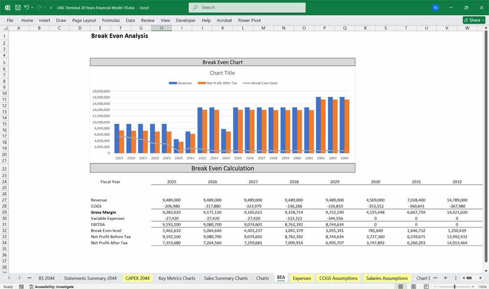 LNG Terminal Excel Template