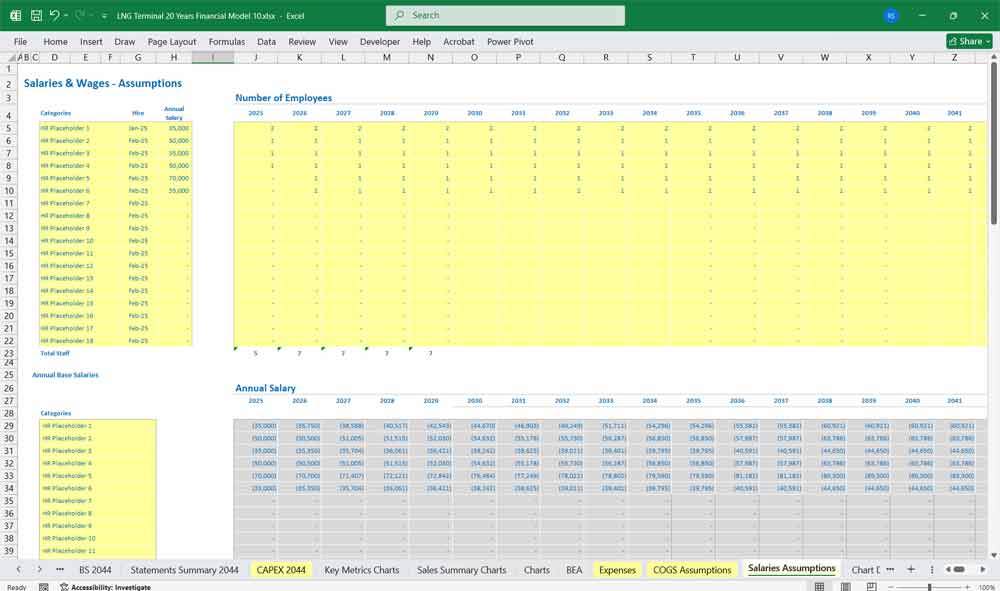 LNG Terminal Financial Model