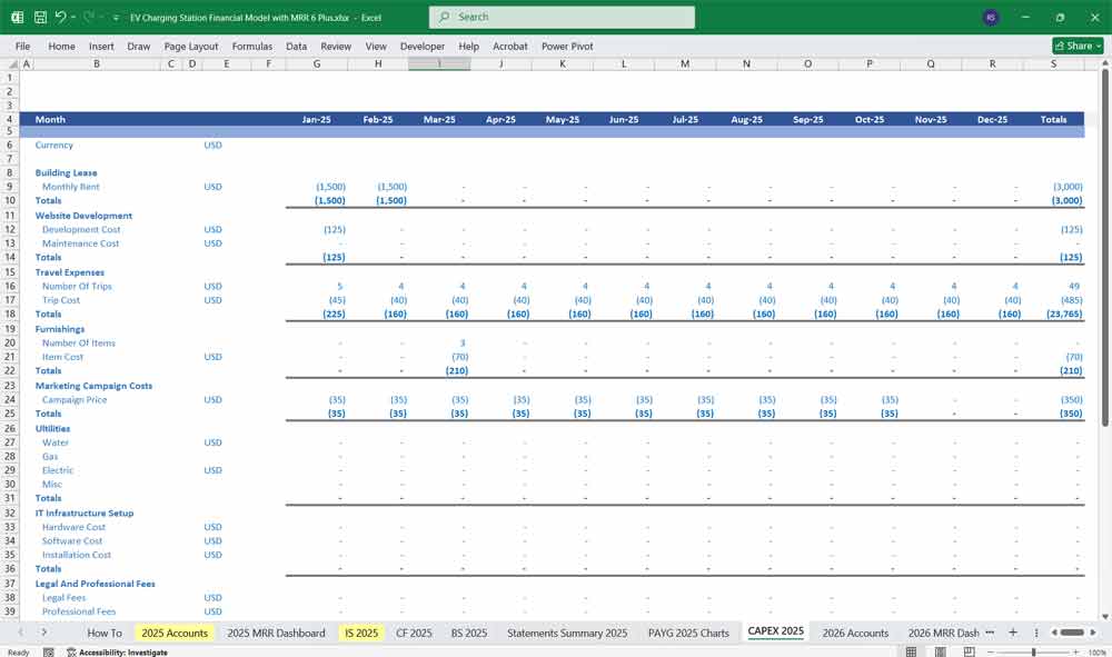 EV Charging Station Financial Model