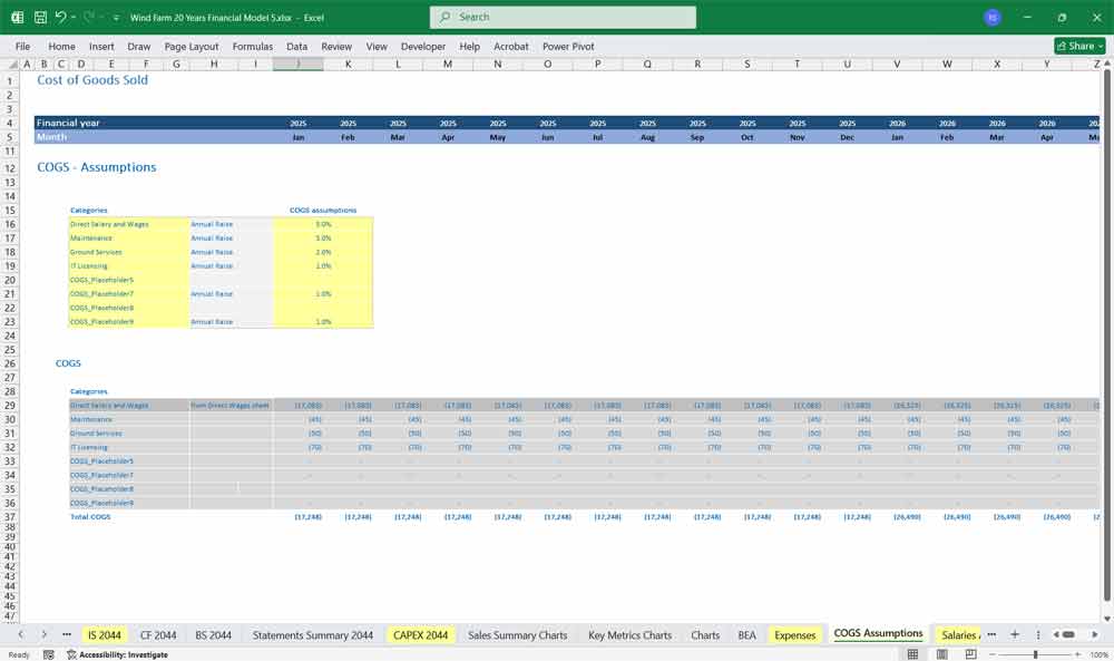 Wind Farm Financial Model