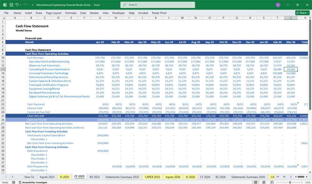Petrochemical Engineering Financial Model