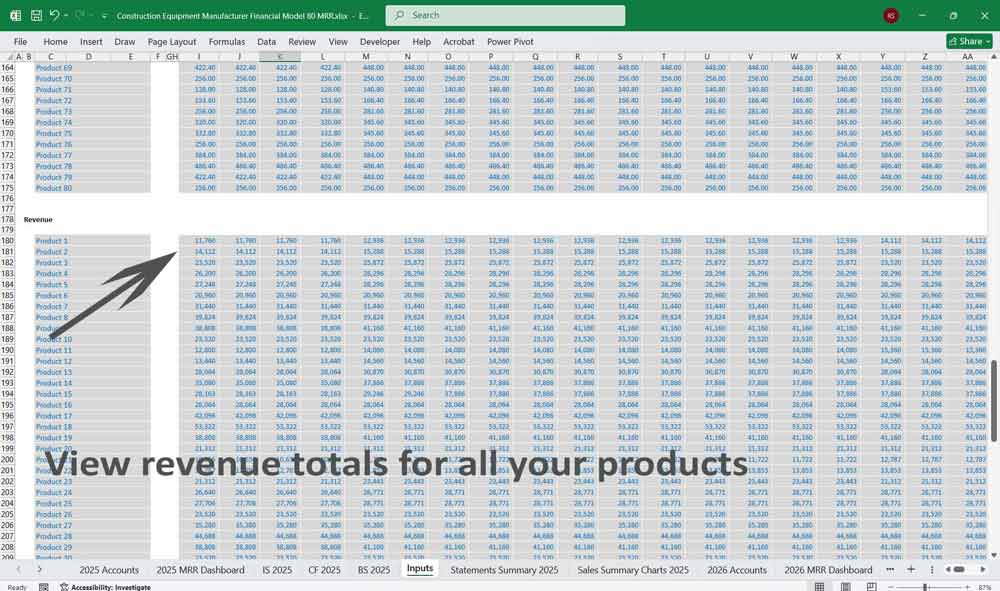 Construction Equipment Manufacturer Financial Model Template