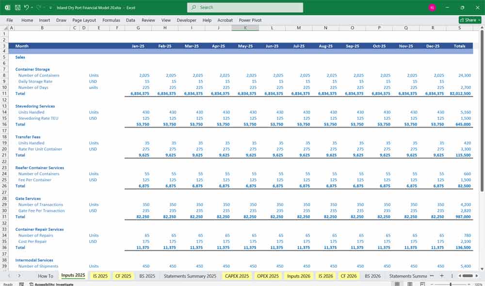 Inland Dry Port Financial Model