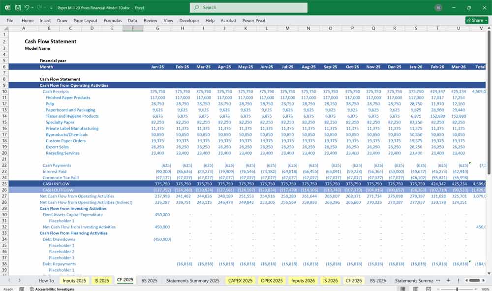 Paper Mill Financial Model