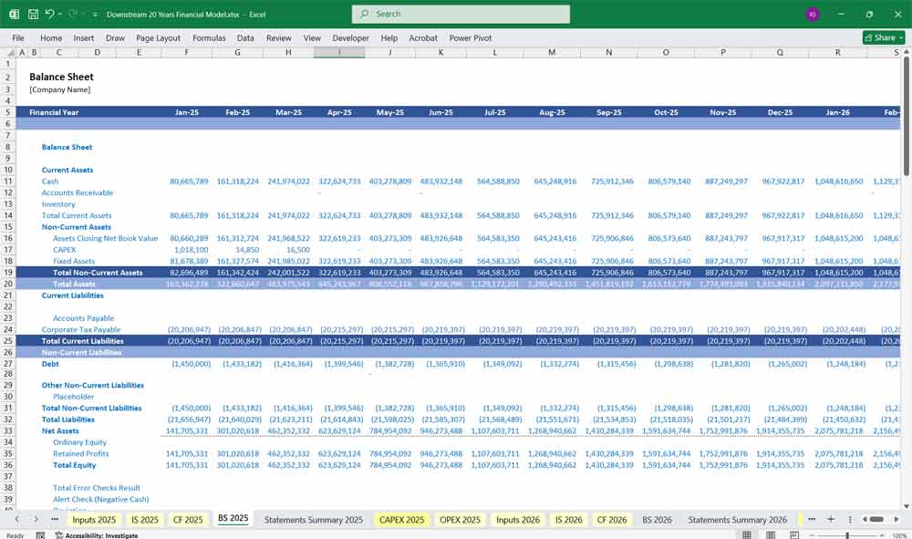 Downstream Oil Gas Financial Model