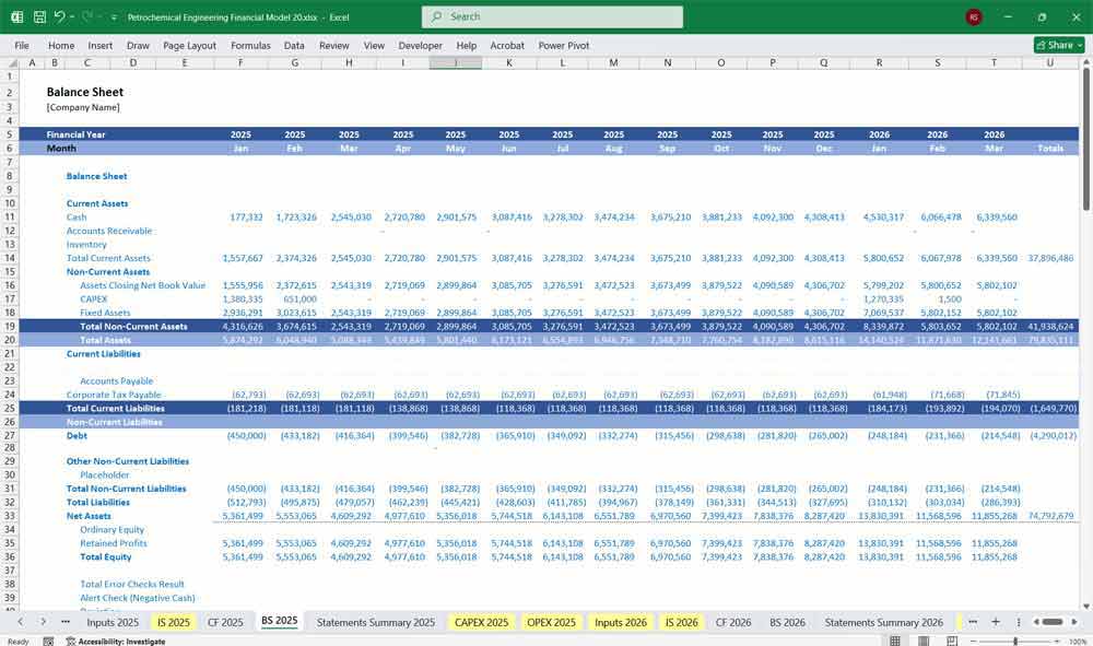 Petrochemical Engineering Financial Model