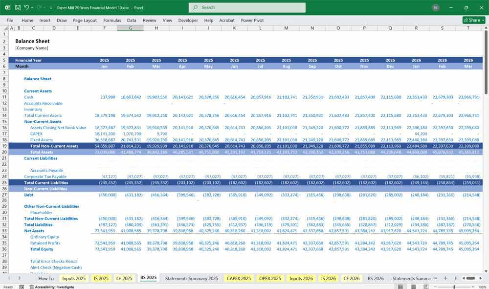 Paper Mill Financial Model