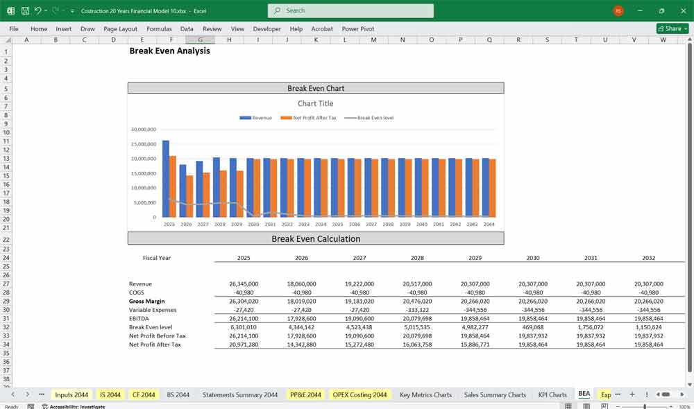 Construction Company Excel Template