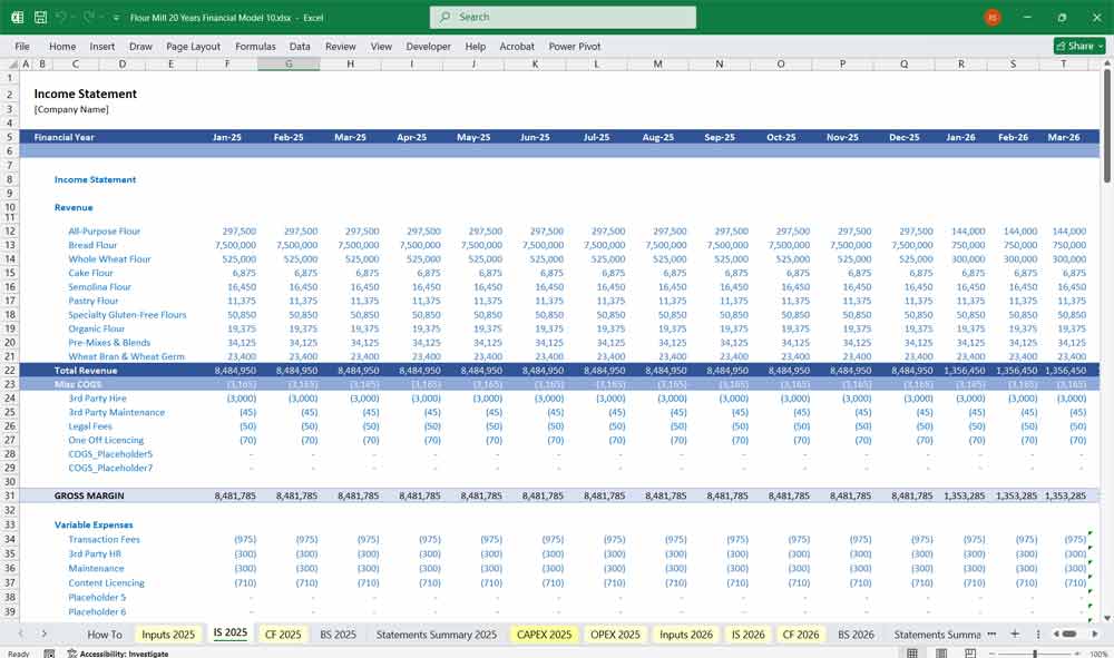 Flour Mill Finance Model