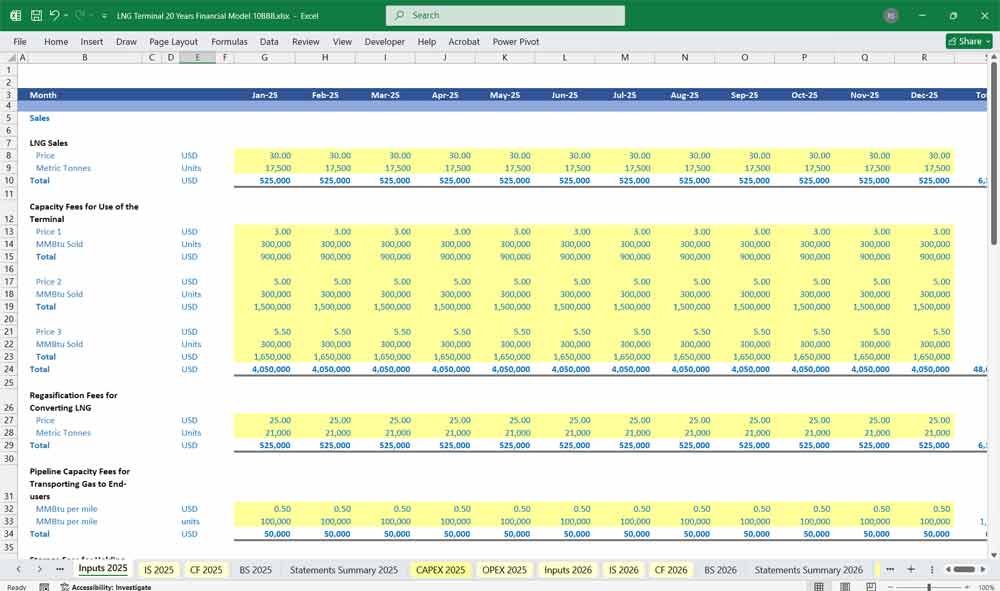 LNG Terminal Financial Model