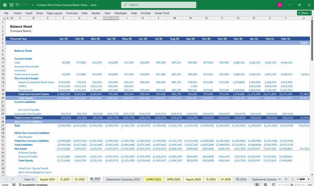Container Port Financial Model
