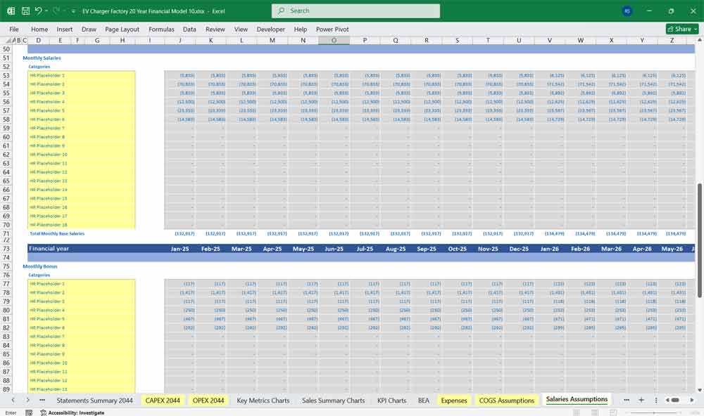 EV Charger Factory Financial Model
