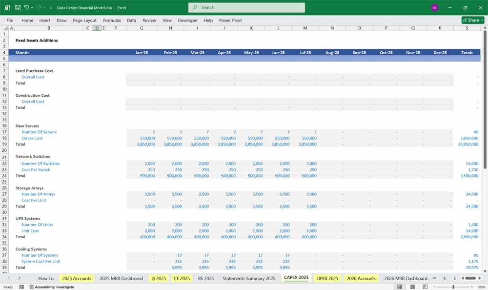 Data Center Financial Model xls