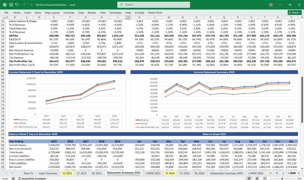 Pig Farm xls Template