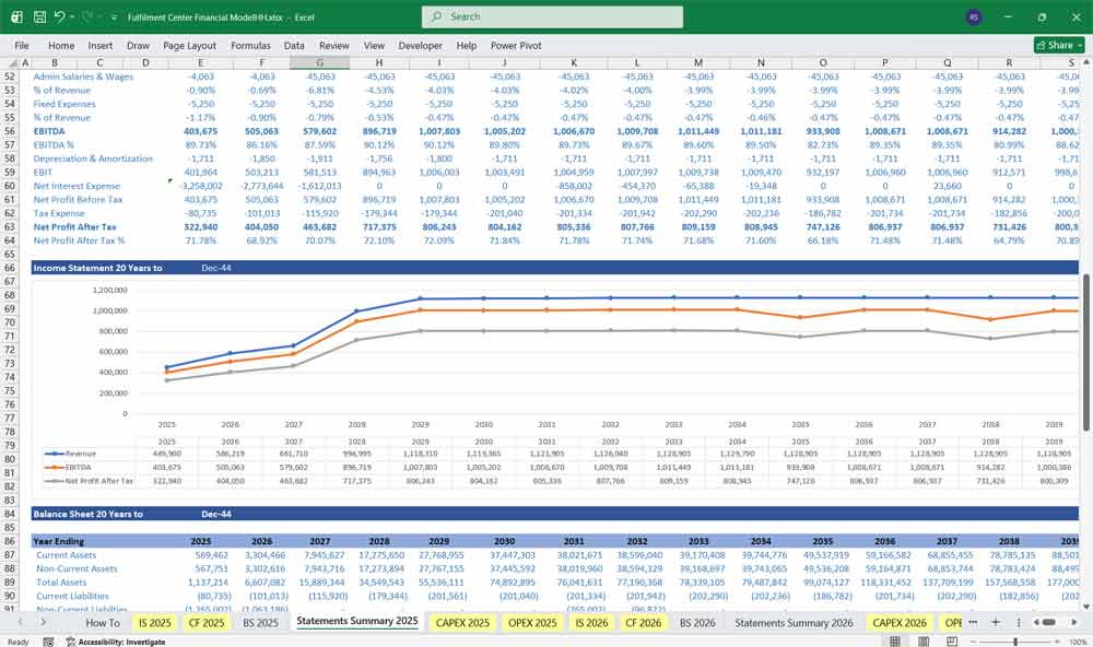 Fulfilment Center xls Template