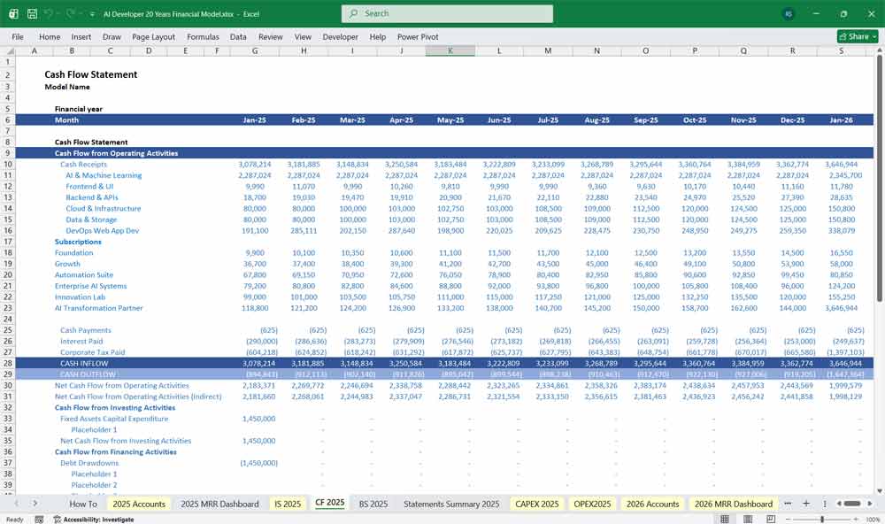 AI Financial Model Template