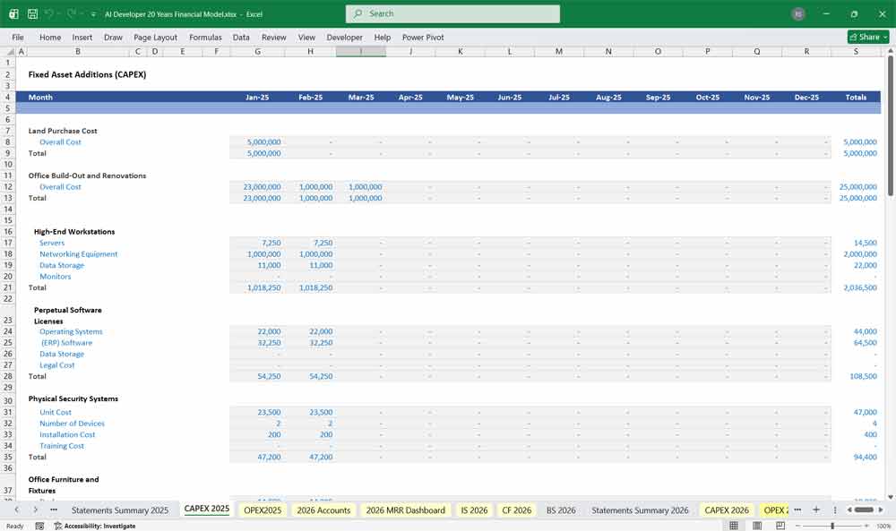 AI Developer Financial Model