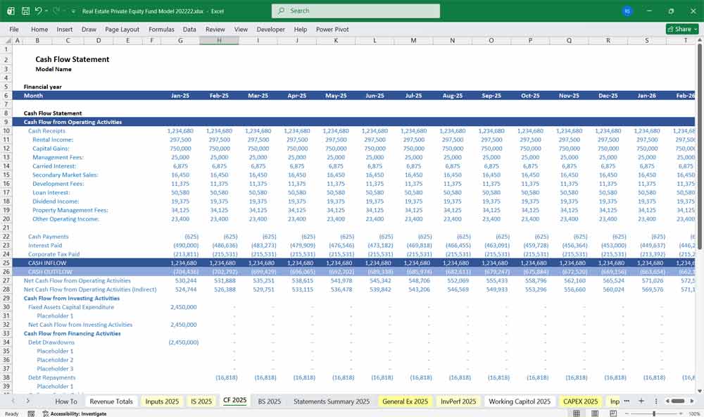 REPE Fund Financial Projection Model