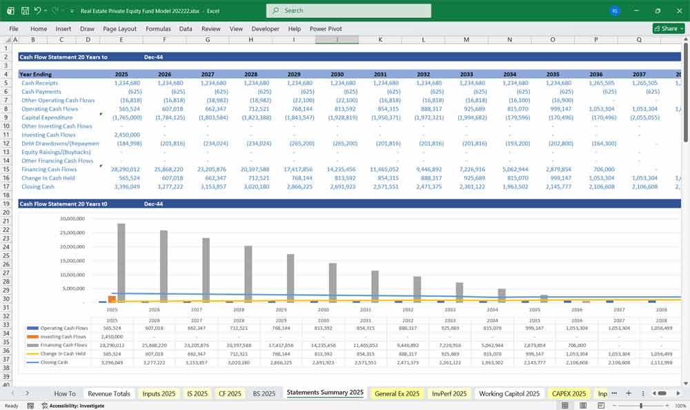 REPE Fund Financial Projection Model Template