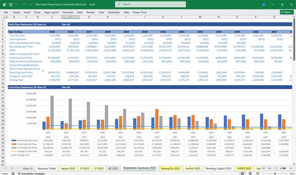 REPE Fund Financial Projection Model Template