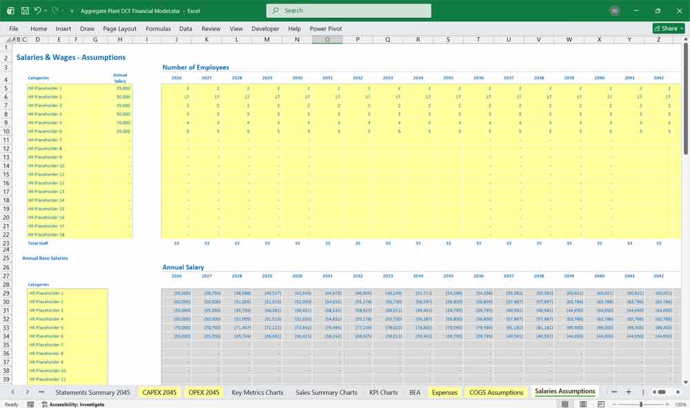 Aggregate Plant Discounted Cash Flow & WACC Excel Template