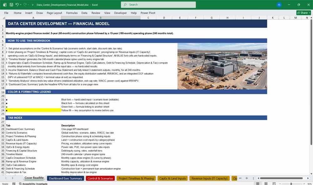 Data Center Construction Financial Model