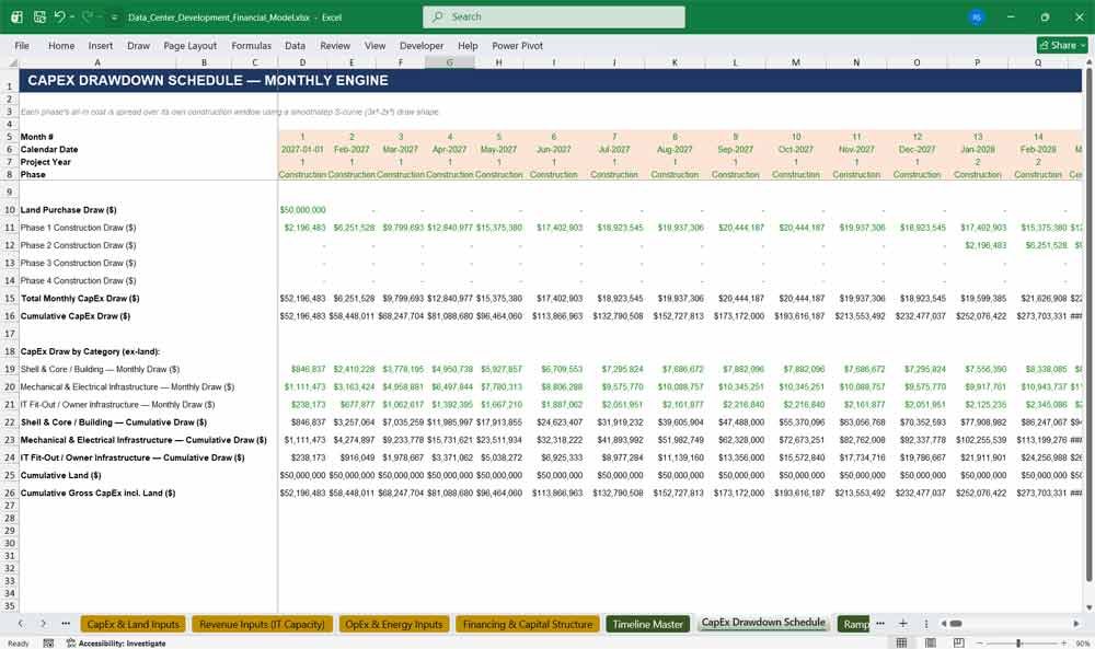 Data Center Construction CAPEX Template