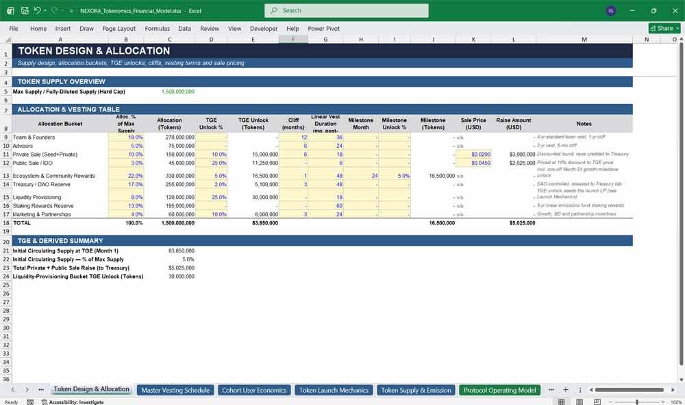 Tokenomics & Web3 Token Launch Token Allocation