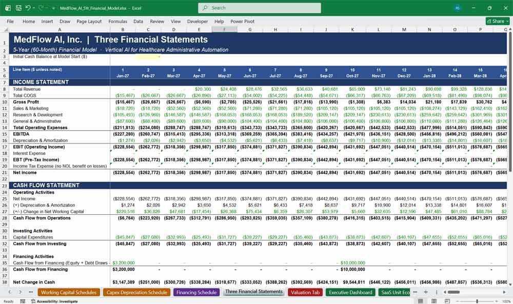 Vertical AI SaaS 3 Statement Model